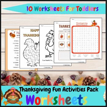 Preview of Thanksgiving Activities and Fun Pack For Toddlers