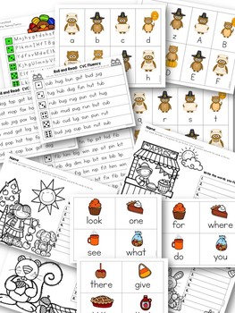 Phonics Thanksgiving Themed Activities by 180 Days of Reading | TpT