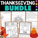 Thanksgiving Activities and Worksheets Bundle for Math, Re