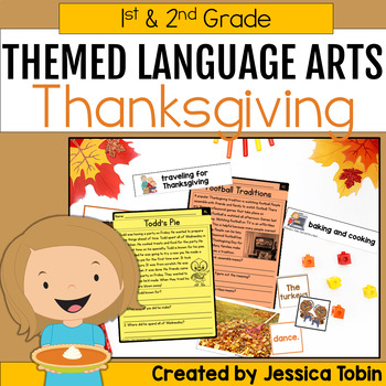 Preview of Thanksgiving Activities 1st & 2nd Grade ELA - Standards-Based Reading, Writing