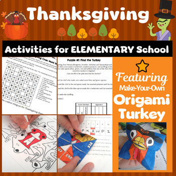 Preview of Thanksgiving ELA Activities | Thanksgiving Activities for Elementary School