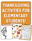 Thanksgiving Activities for Elementary Students Bundle!