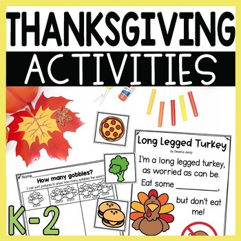 Preview of Thanksgiving Activities for Math and Writing, Turkey crafts and STEM