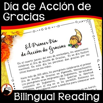 Preview of Thanksgiving Activities in Spanish - Día de Acción de Gracias
