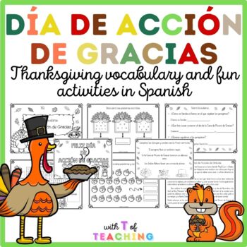 Preview of Thanksgiving | Activities in Spanish | Dia de Accion de Gracias | Actividades