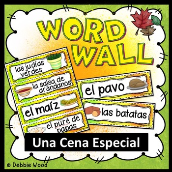 Preview of Thanksgiving Activities in Spanish - Spanish Thanksgiving Word Wall FREEBIE
