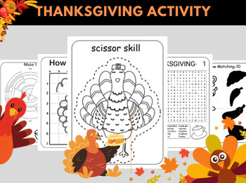 Preview of Gratitud e Thanksgiving B reak Activities Coloring Pages for Kids