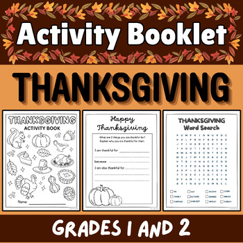 Preview of Thanksgiving Activity Booklet Grade 1 and 2