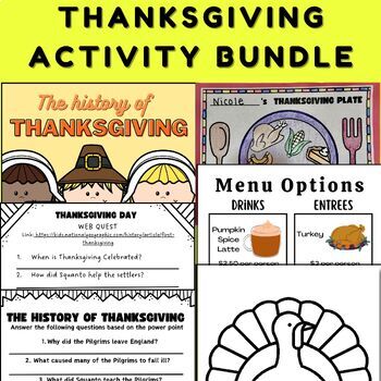 Preview of Thanksgiving Activity Bundle | November Activities | Power point