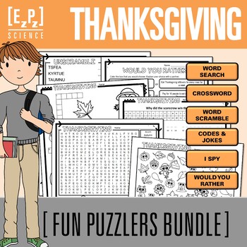 Preview of Thanksgiving Activity Bundle | Puzzle Challenges & Word Games for Early Finisher