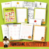 Thanksgiving Activity Bundle - Soduko, Bingo, Coloring, Wr