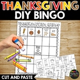 Thanksgiving Activity Do It Yourself Bingo Game Cut and Pa