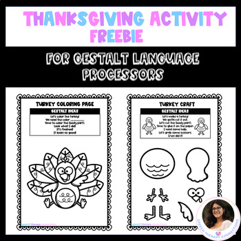 Preview of Thanksgiving Activity - Gestalt Language Processors