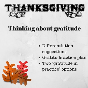 Preview of Thanksgiving Activity: Practicing Gratitude