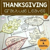 Thanksgiving Activity | Gratitude Leaves | Print and Digital