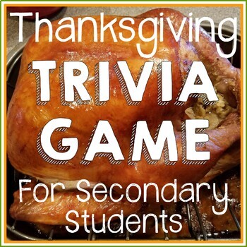 Preview of Thanksgiving Activity High School - Thanksgiving Trivia Game