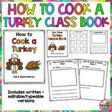 Thanksgiving Activity - How to Cook a Turkey - Class Recipe Book