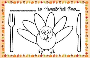 Preview of Thanksgiving Activity Mat