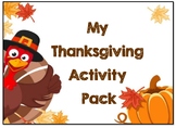 Thanksgiving Literacy Activity  and Craft Pack