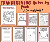 Thanksgiving Activity Pack | Fall Worksheets | Autumn Holi