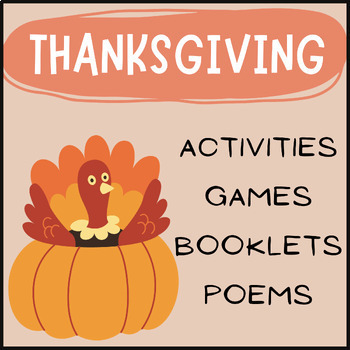 Preview of Thanksgiving Activity with Numbers , Letters , Art , Writing , and Poems