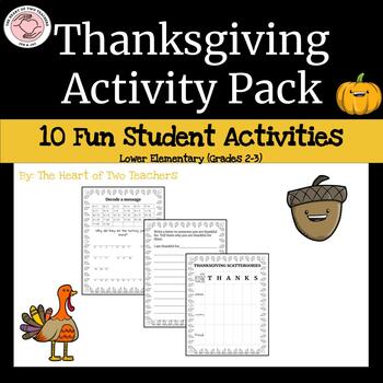 Thanksgiving Activity Pack for Lower Elementary by The Heart of Two ...