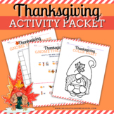 Thanksgiving Activity Packet Booklet, Word Search Crosswor
