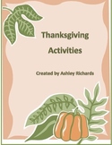 Thanksgiving Activity Unit - Pilgrims and Indians
