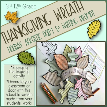 Preview of Thanksgiving Activity-Wreath-Acrostic Poem & Writing Prompt