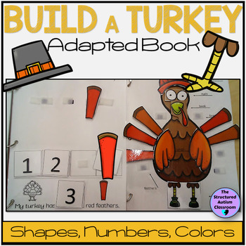 Preview of Thanksgiving Adapted Book Build a Turkey for Autism and Special Education