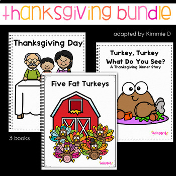 Preview of Thanksgiving Adapted Books for Special Education 3 Adaptive Circle Time Stories