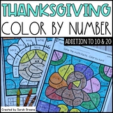 Thanksgiving Color by Number - Addition to 10 and 20