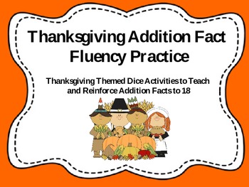 Preview of Thanksgiving Addition Fact Fluency Practice
