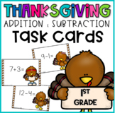 Thanksgiving Addition and Subtraction Task Cards