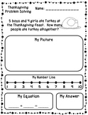 Thanksgiving Addition & Subtraction Word Problems (Kinderg