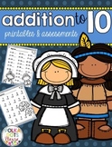 Thanksgiving Addition Worksheets | Addition to 10 Practice