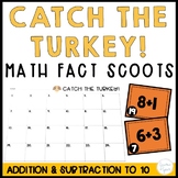 Thanksgiving Addition and Subtraction Math Facts to 10 Sco