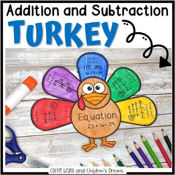 Preview of Thanksgiving Addition and Subtraction | Turkey Craft