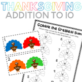 Thanksgiving Addition to 10 Math Center