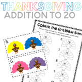 Thanksgiving Addition to 20 Math Center