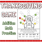 Thanksgiving Addition with Dice Game {m&ms fall themed activity}