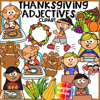 Preview of Thanksgiving Adjectives Clipart | Grammar Thanksgiving Clipart