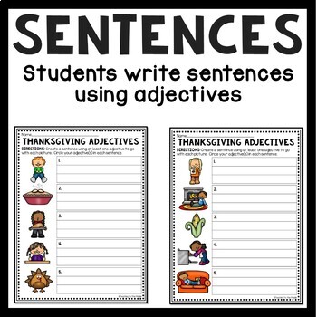 Thanksgiving Adjectives Worksheet By Teaching To The Middle Tpt