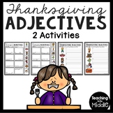 Thanksgiving Adjectives Worksheet Grammar Parts of Speech