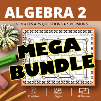 Preview of Thanksgiving: Algebra 2 BUNDLE Maze Activity