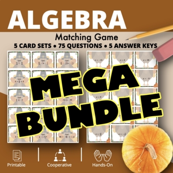 Preview of Thanksgiving: Algebra BUNDLE of Matching Games