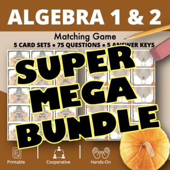 Preview of Thanksgiving: Algebra SUPER MEGA BUNDLE of Matching Games