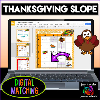 Preview of Thanksgiving Algebra Slope Digital Activity