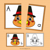 Thanksgiving Alphabet Matching Turkey Letter A-Z Activitie