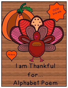 Preview of Thanksgiving Alphabet Poem Writing/Speaking and Listening